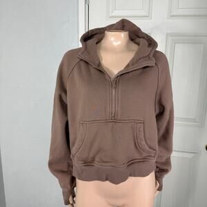 Quince Brown Hoodie Blouse